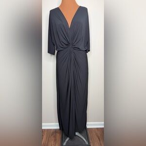 KOH KOH Black Knot Front Maxi Dress Batwing Sleeves Size XL